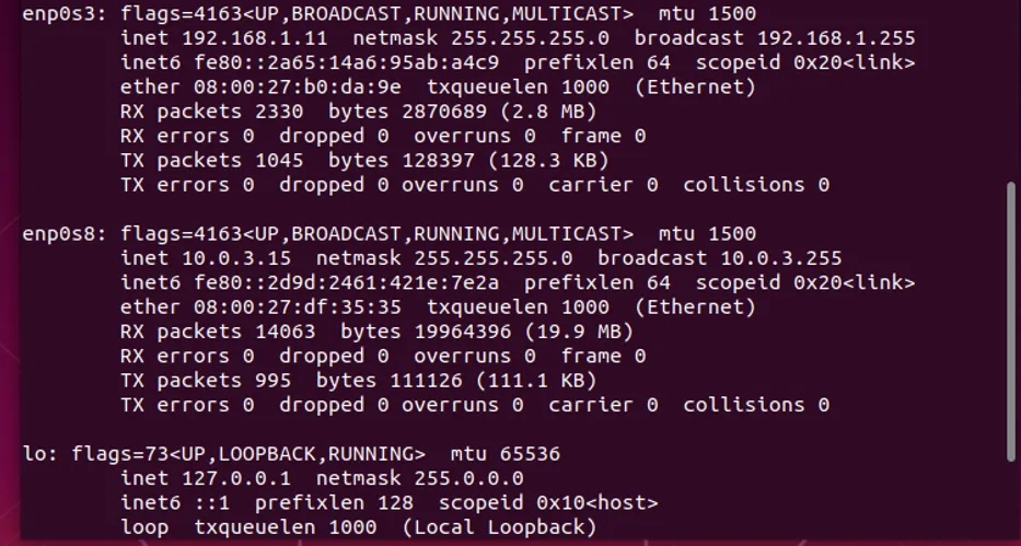 ifconfig command ifconfig command