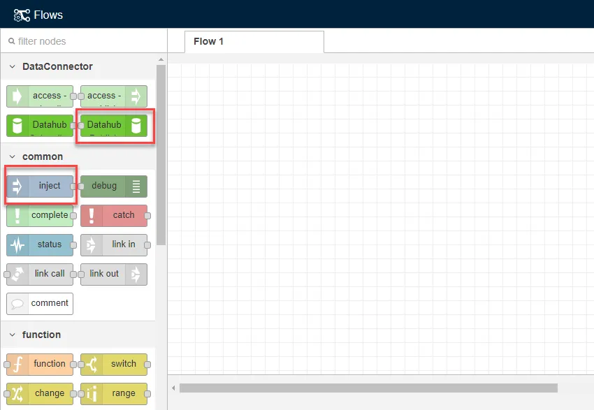 The DataHub Publish and Inject nodes
