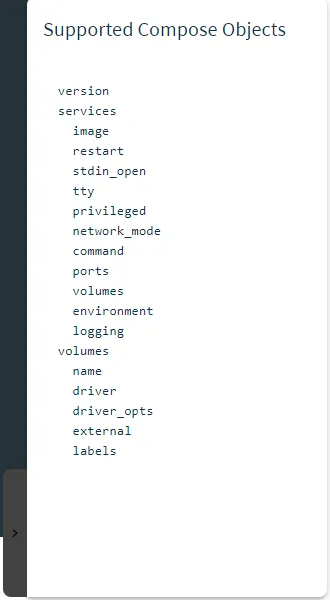  Supported Compose Objects