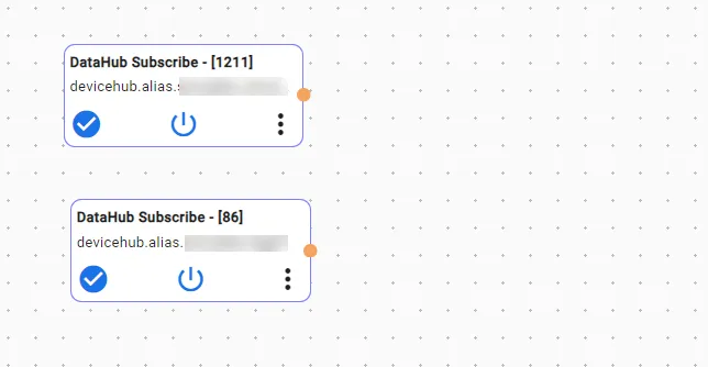 Canvas flow with two DataHub Subscribe processor
