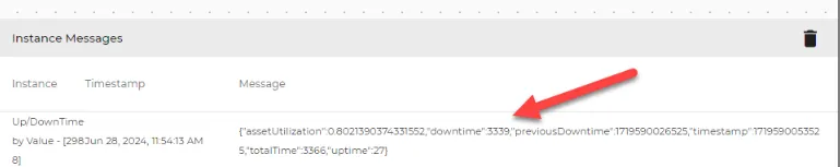 Output of UpTime and DownTime by Value processor Output of UpTime and DownTime by Value processor