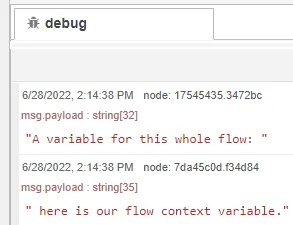 Flow Manager view debug message