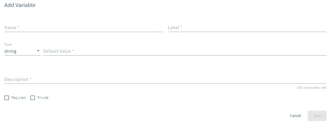 The Add Variable dialog box