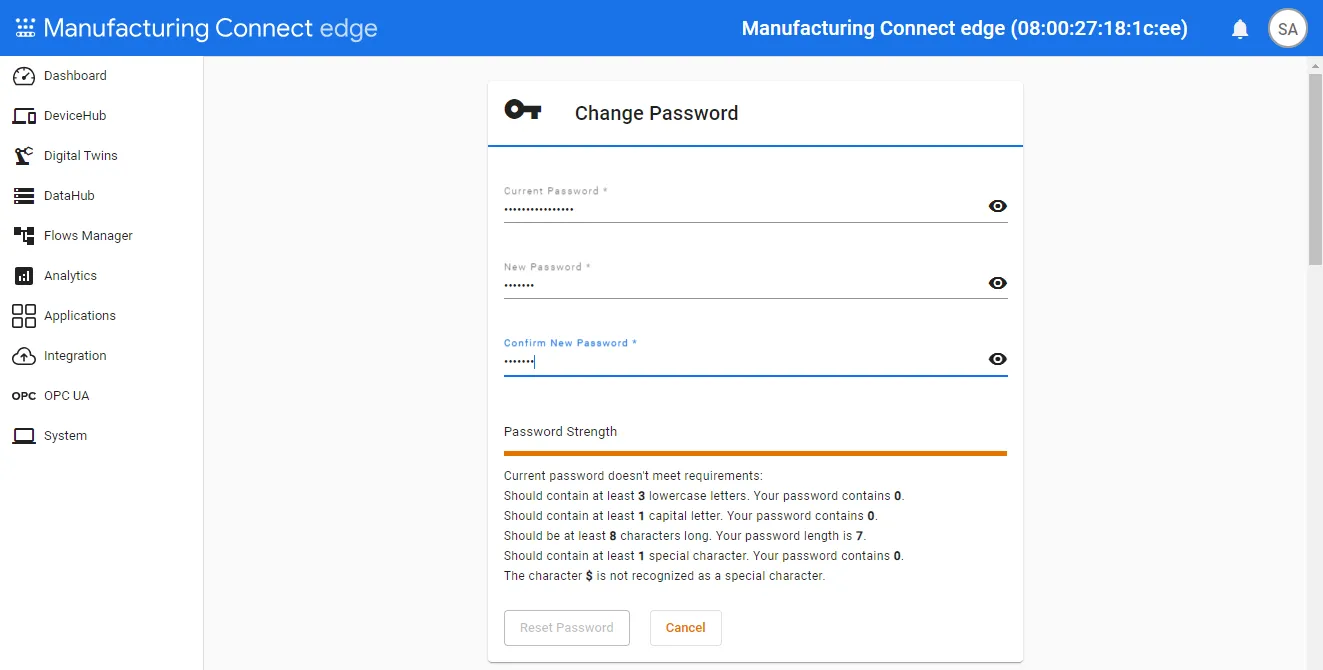 Attempting to change password Attempting to change password