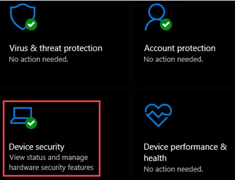 Device Security link Device Security link