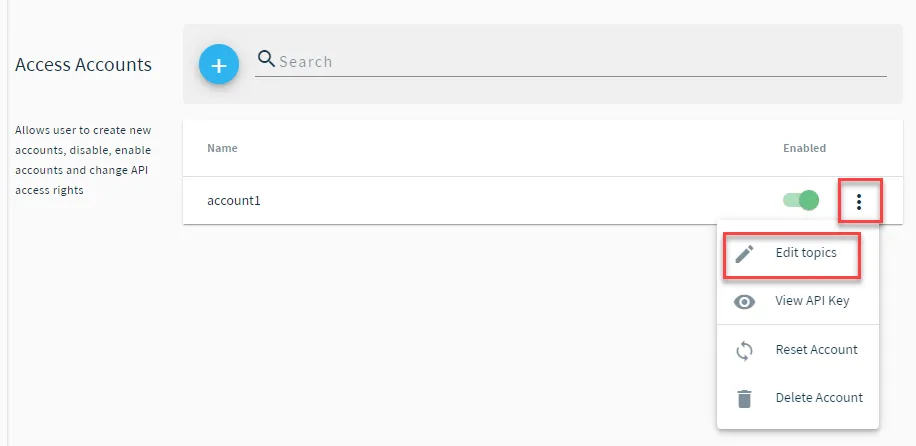 Edit topics option