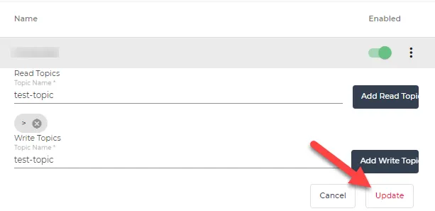 Edit topics dialog box