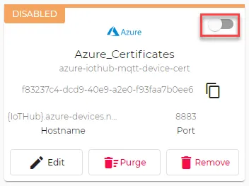 Toggle to enable connector Toggle to enable connector