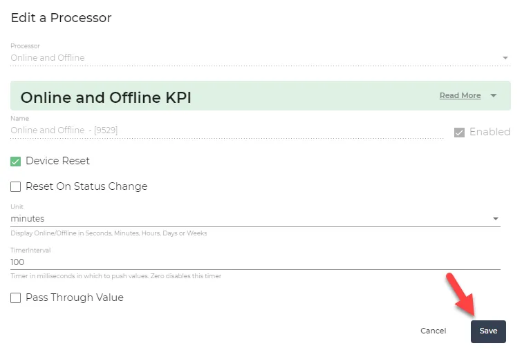Edit a Processor dialog box