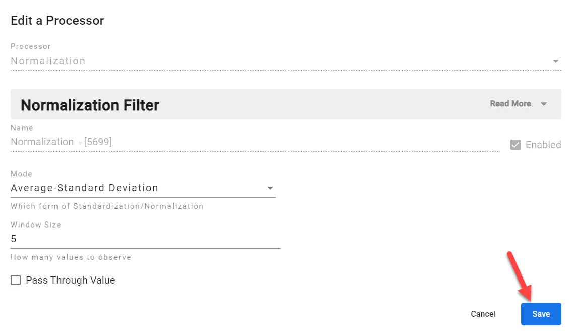 Normalization dialog box Normalization dialog box