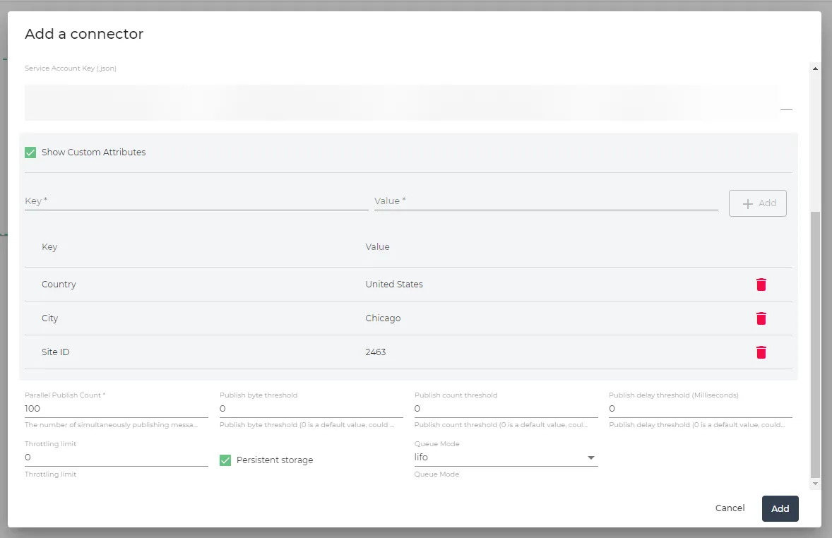 Custom Attributes Configured