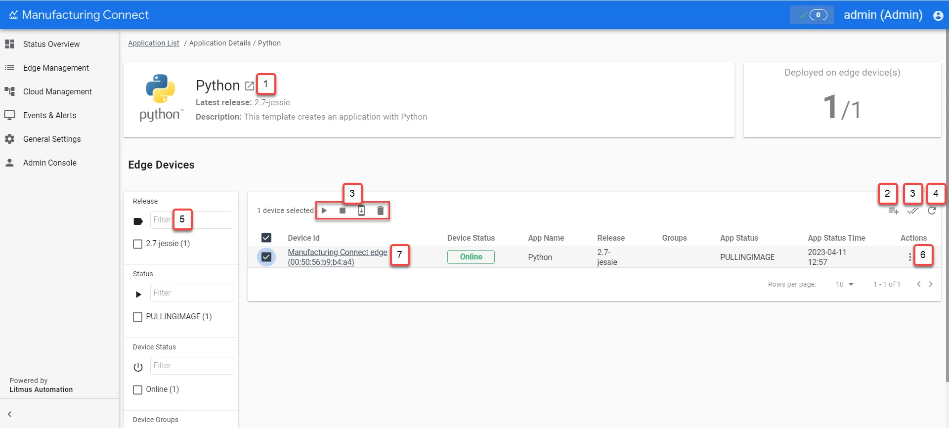 Manufacturing Connect User UI : Applications : Application Details Manufacturing Connect User UI : Applications : Application Details