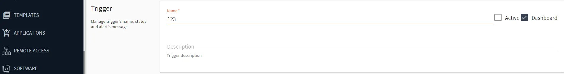 Belden Horizon Data Manager User UI : Alerts : New Trigger : Set up Trigger : Metrics version