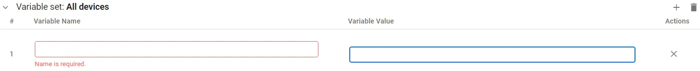 Variable list Variable list