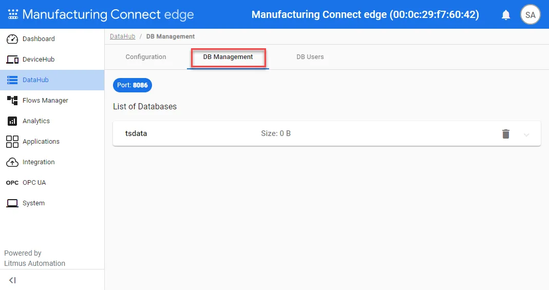 Data management pane