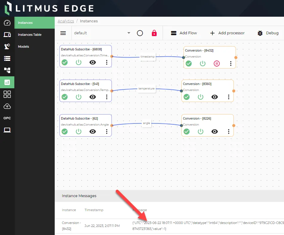 Time in UTC included in payload