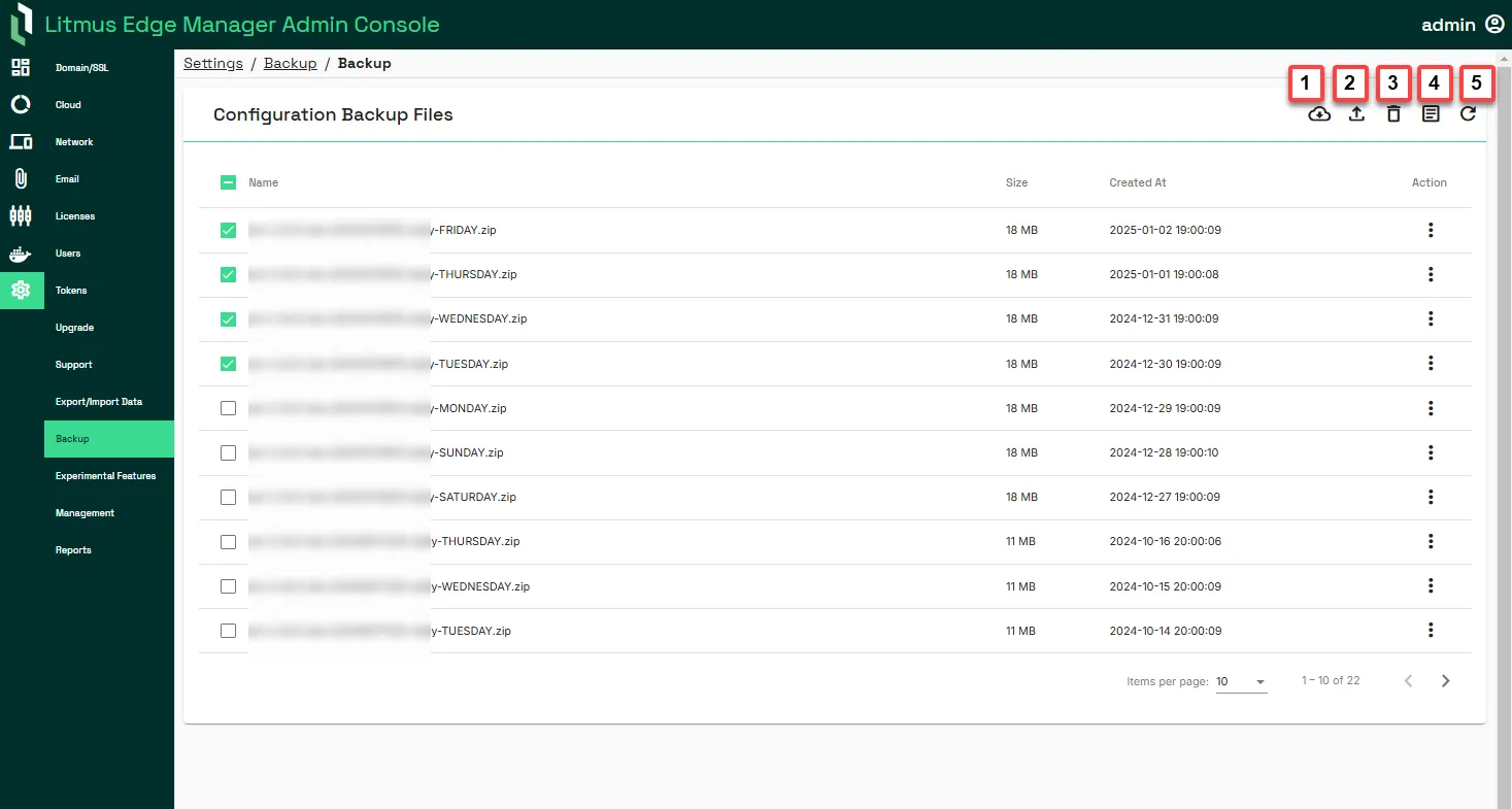 Backup UI