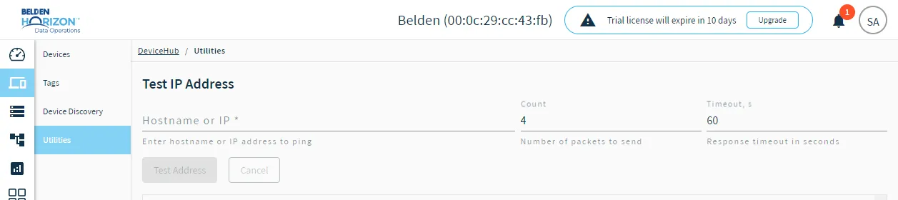 Test IP Address section Test IP Address section