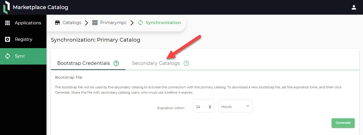 Synchronization page for first Litmus Edge Manager Instance