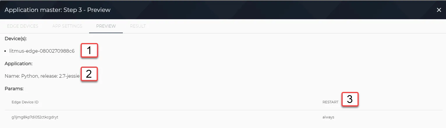 Deploy an Application Step 3 : Preview