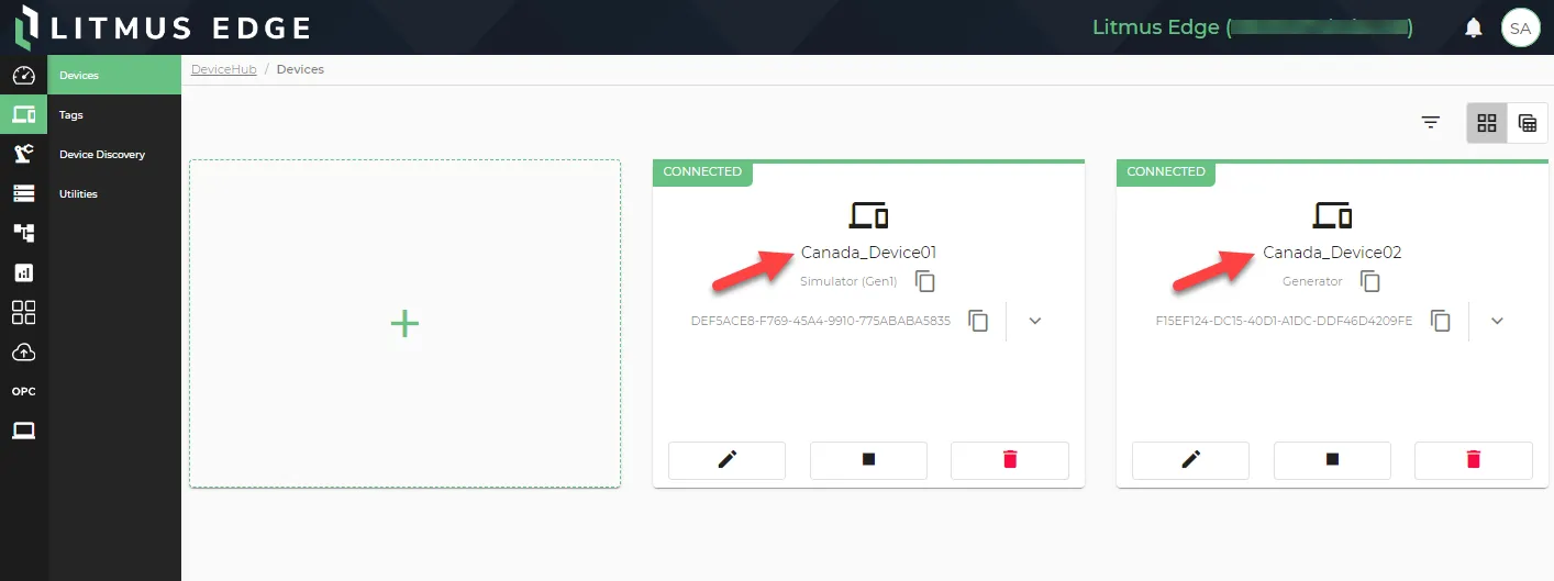 DeviceHub Devices Pane