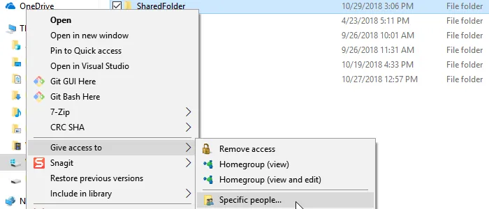 Give access to specific people option