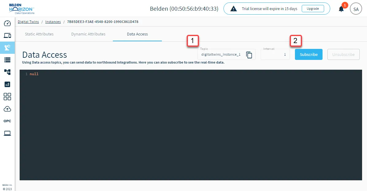 Data Access tab Data Access tab