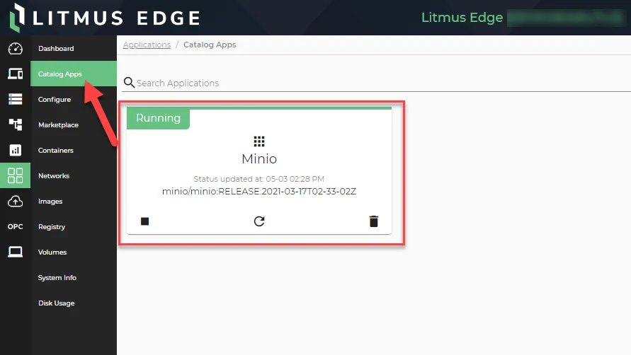 Applications > Catalog Apps page Applications > Catalog Apps page