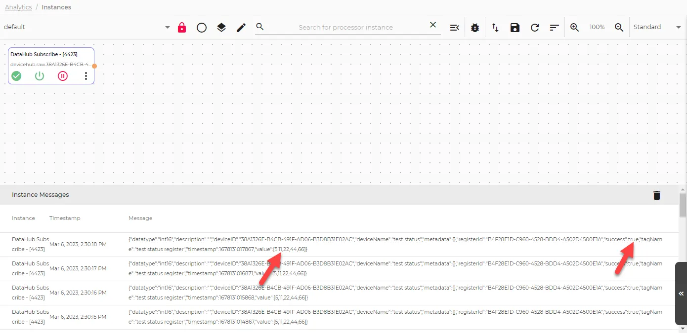 Instance messages for tag