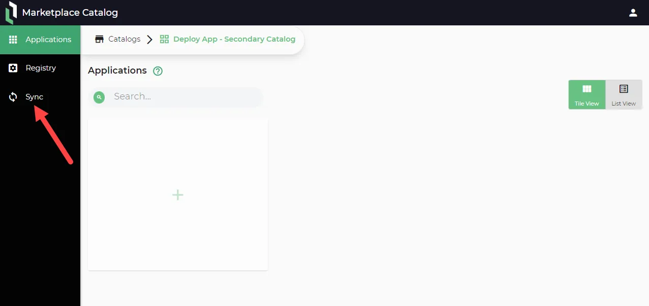 Synchronization: Secondary Catalog pane 