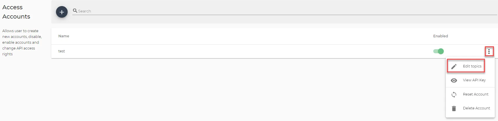 Edit topics option