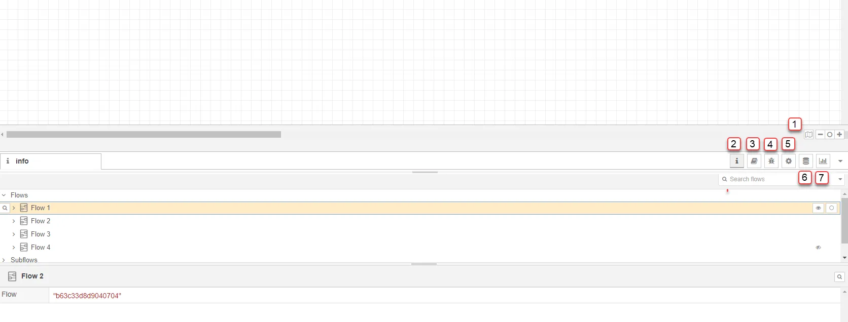 Additional options for the flow canvas