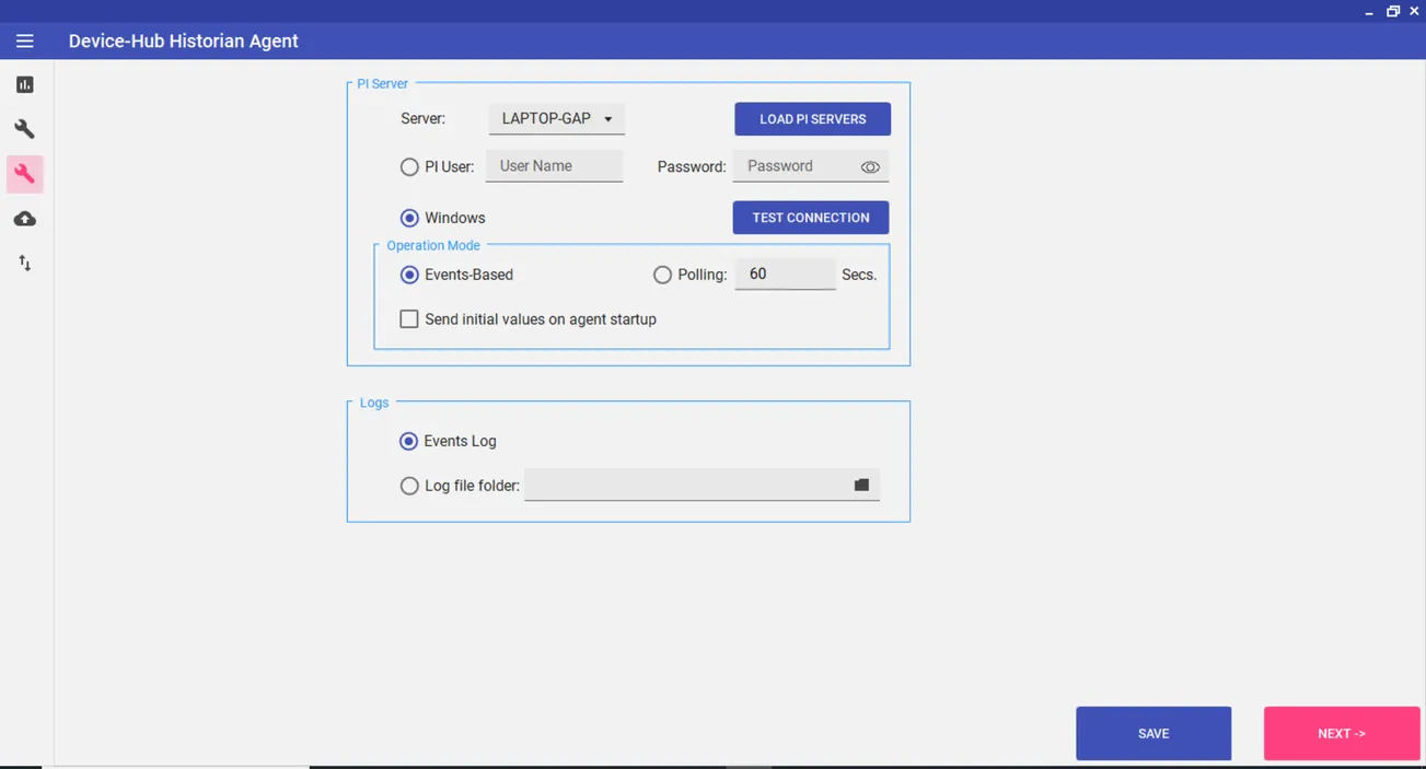 Sever settings