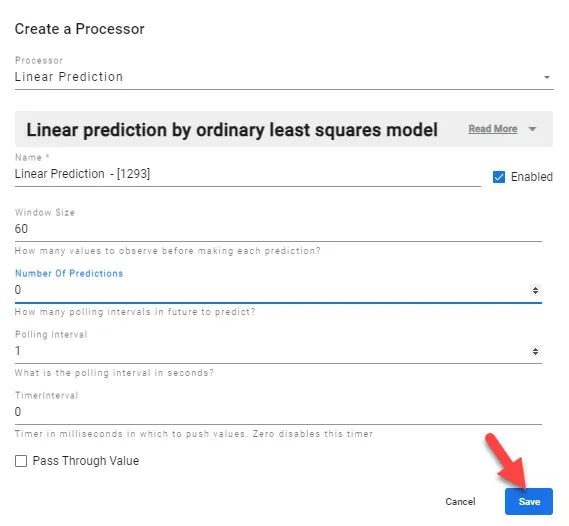Edit a Processor dialog box Edit a Processor dialog box