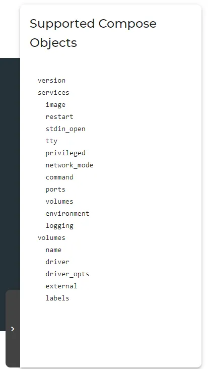 Supported Compose Objects Supported Compose Objects