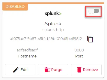 Toggle to enable connector Toggle to enable connector