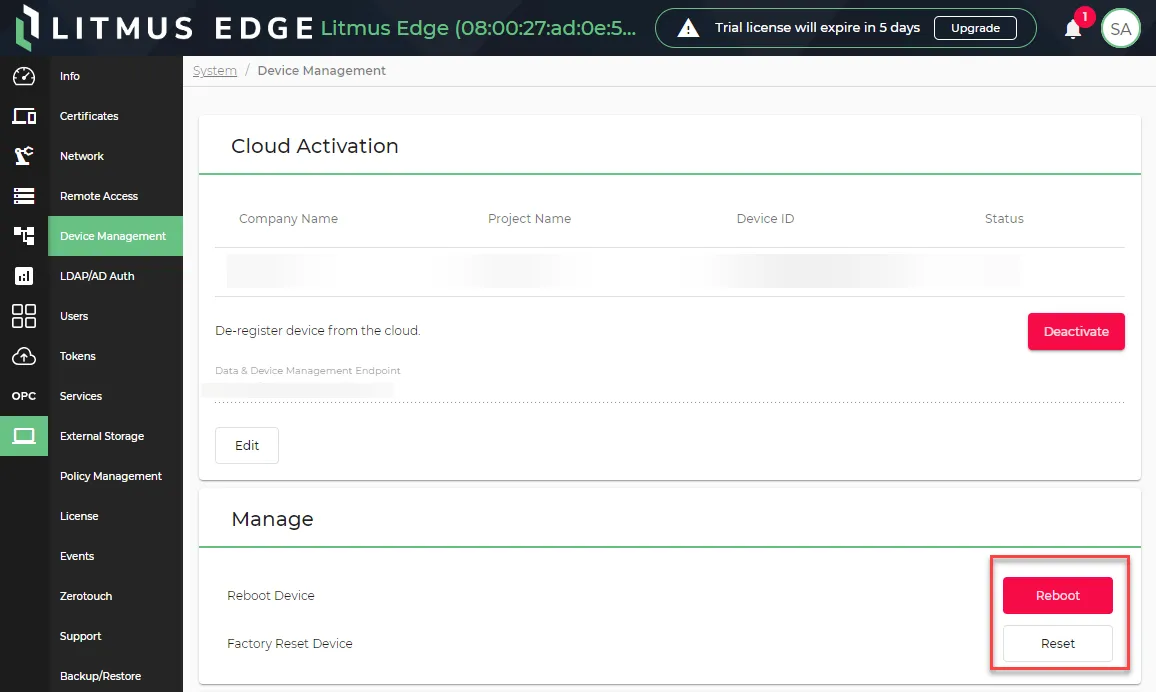 Management options for edge devices Management options for edge devices