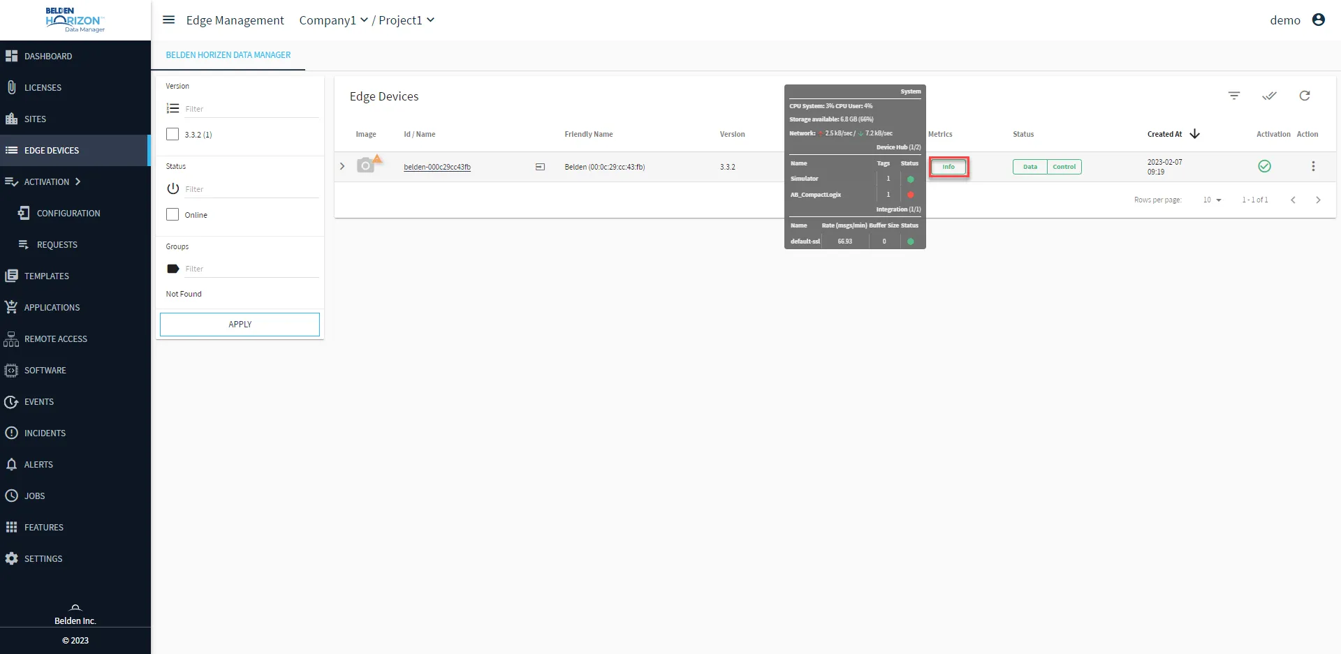 Belden Horizon Data Manager Belden Horizon Data Manager