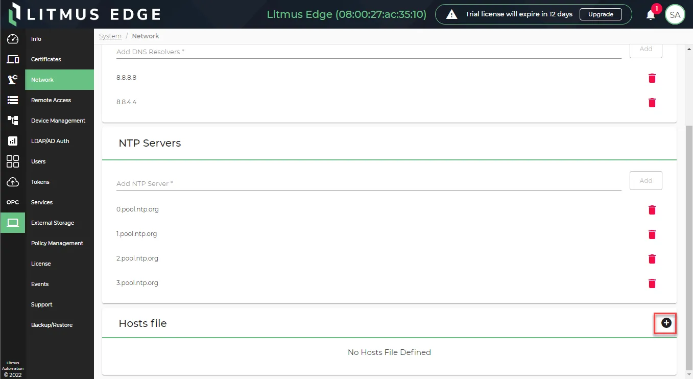 Add Hosts file icon Add Hosts file icon