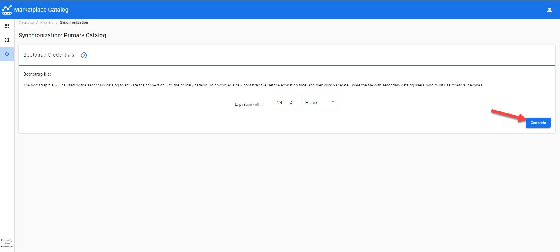 Primary Marketplace Catalog: Synchronization: Generate Bootstrap File