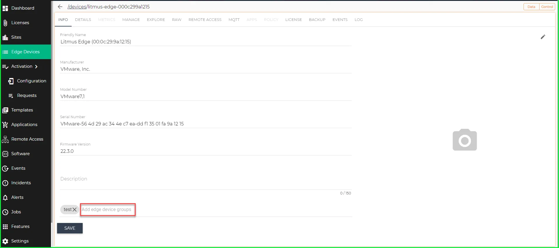 Add edge device group