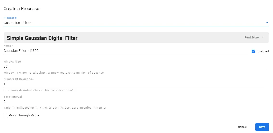 Gaussian Filter parameters
