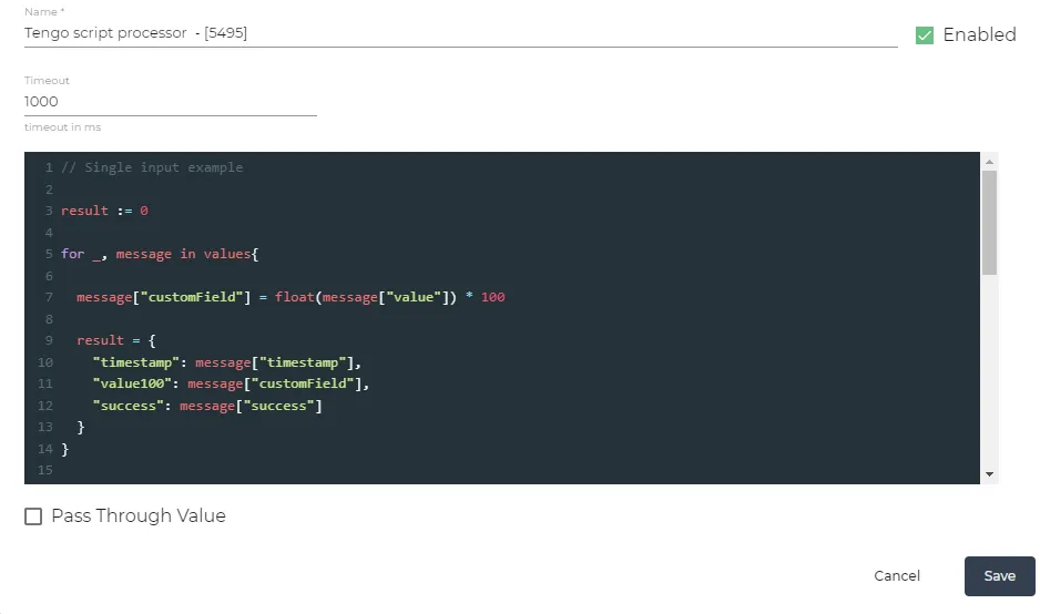 Tengo Script parameters Tengo Script parameters