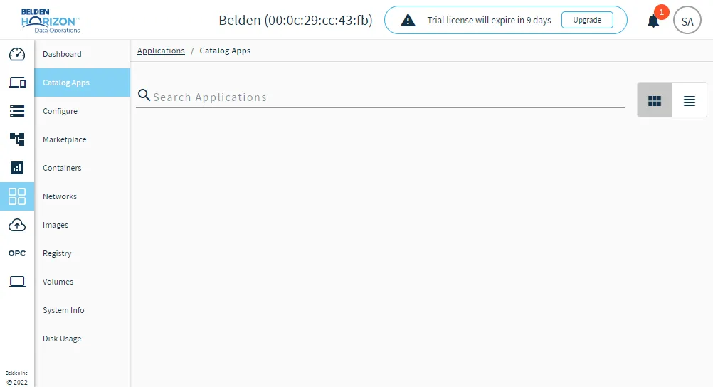 The Catalog Apps pane The Catalog Apps pane