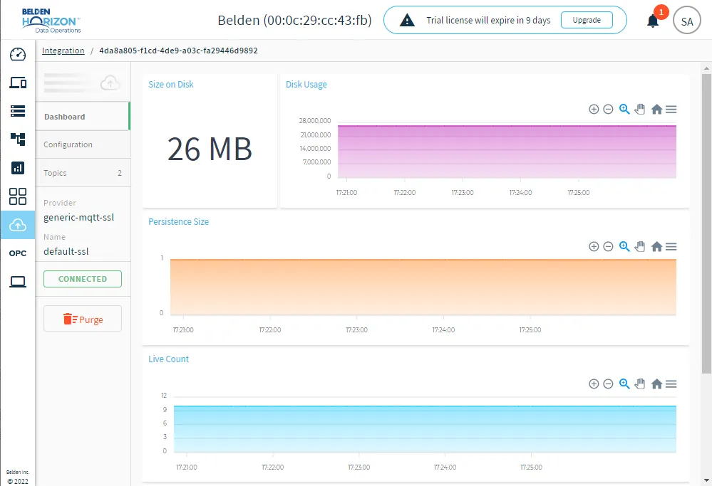 The Connector dashboard