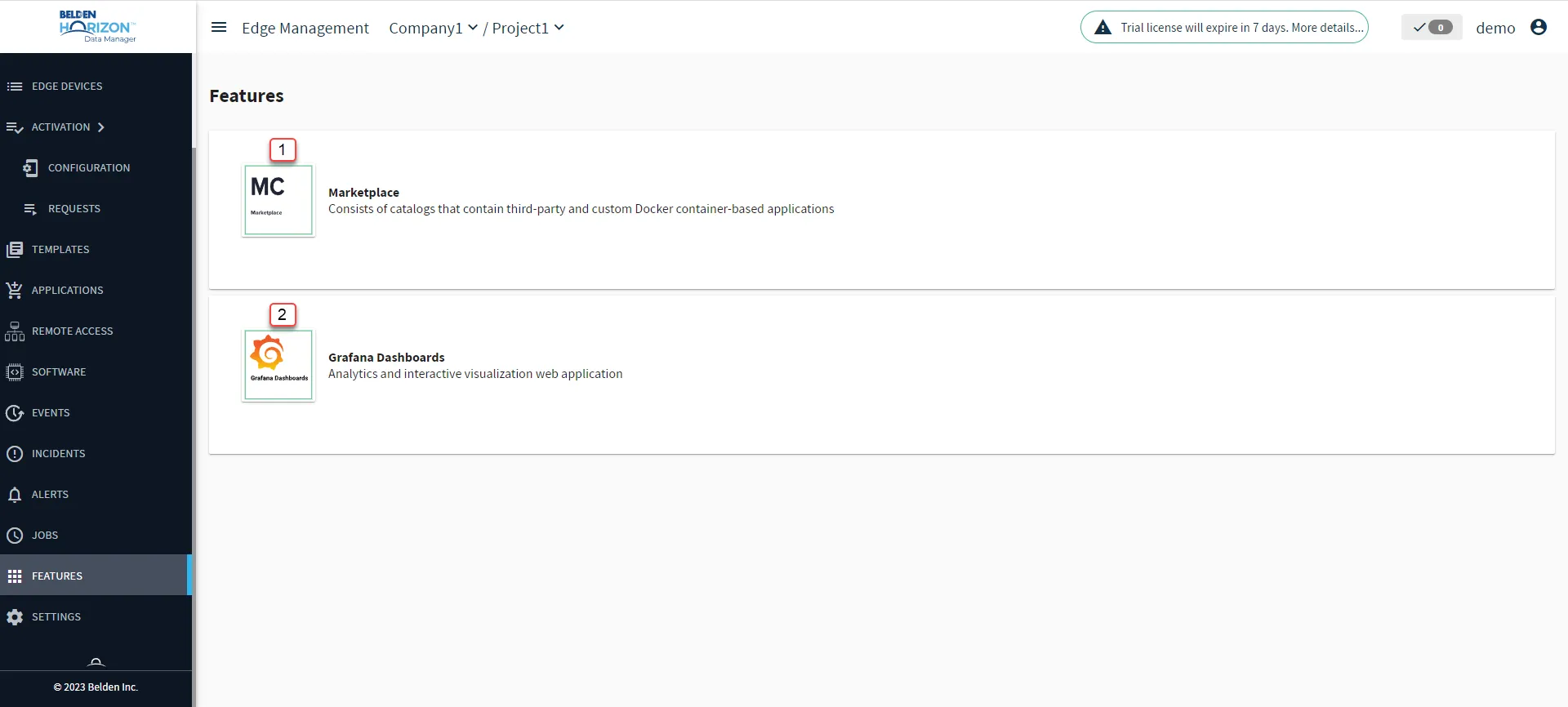 Belden Horizon Data Manager User UI : Features Belden Horizon Data Manager User UI : Features