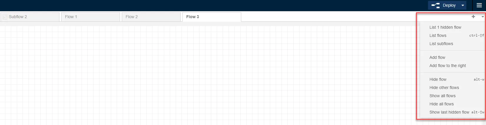Flow Tabs menu