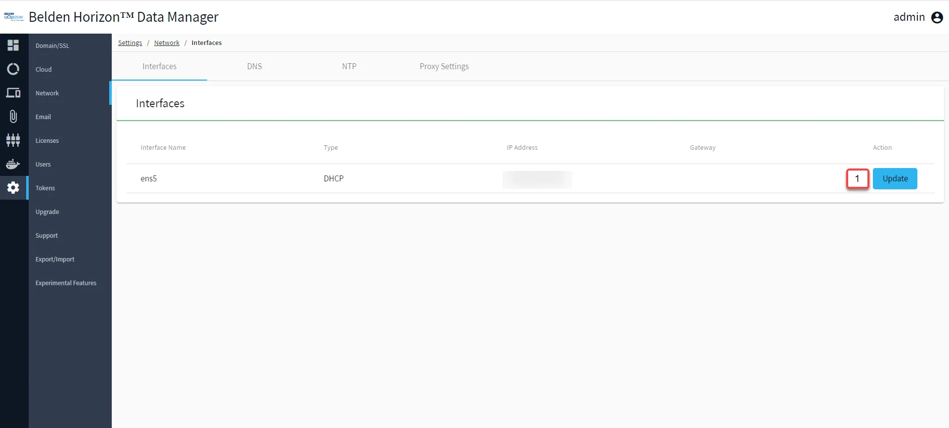 Network : Interfaces Tab Network : Interfaces Tab