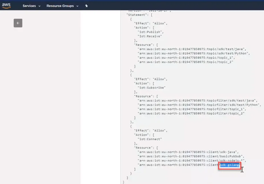 The SDK resource value The SDK resource value