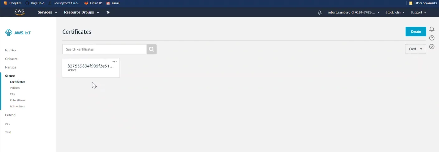 Certificate pane Certificate pane